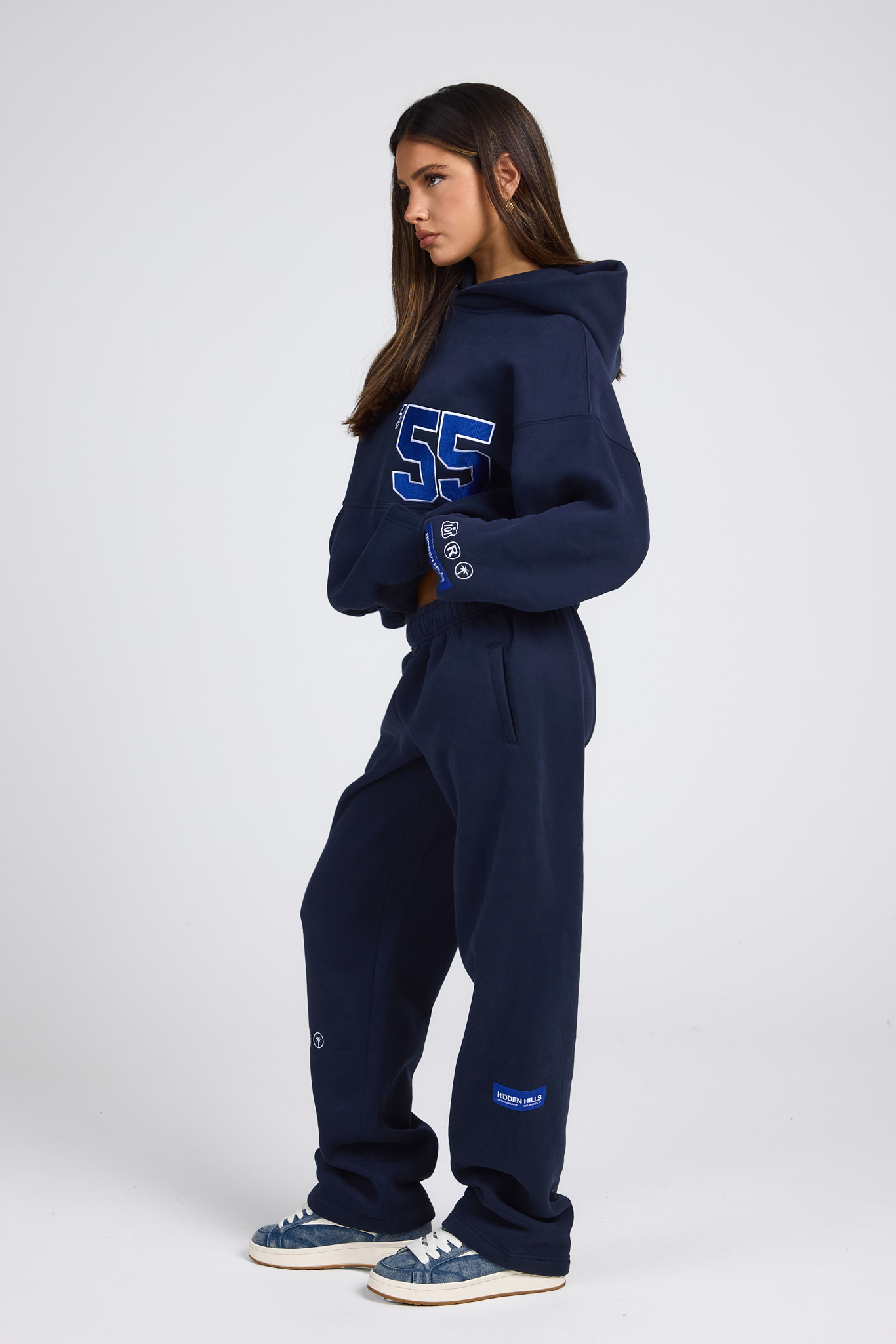 '55 EMBROIDERY HOODIE NAVY