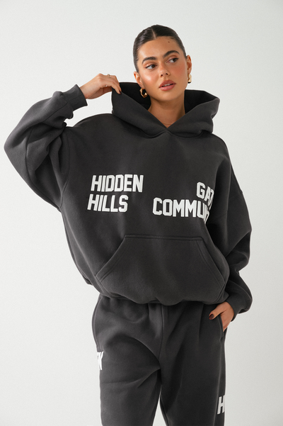 GATED COMMUNITY HOODIE DARK GREY