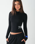LABEL LONGSLEEVE TOP BLACK