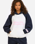 RAGLAN HOODIE NAVY/LIGHT PINK