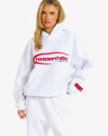 Hidden Hills Sporty Hoodie Light Grey/Red, front view