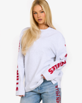 SLEEVE LOGO LONGSLEEVE T-SHIRT LIGHT GREY/RED