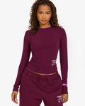 LABEL LONGSLEEVE TOP PLUM