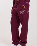 LABEL STRAIGHT LEG SWEATPANTS PLUM