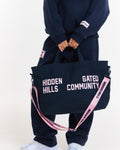 GATED COMMUNITY CANVAS SHOPPER BAG NAVY/LIGHT PINK