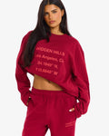 Hidden Hills Vintage Logo Longsleeve T-Shirt Burgundy/Red, front view