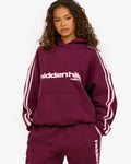 SPORTY STRIPED HOODIE PLUM/LIGHT PINK