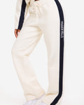 KNIT CONTRAST PANEL SWEATPANTS OFF WHITE/NAVY