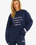 Hidden Hills Vintage Logo Longsleeve T-Shirt Navy/Light Pink, front view
