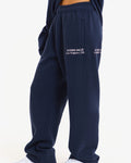 Hidden Hills Vintage Logo Straight Leg Sweatpants Navy/Light Pink, side view