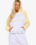 SPORTY RAGLAN HOODIE LIGHT GREY/BUTTER YELLOW