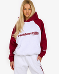 SPORTY RAGLAN HOODIE LIGHT GREY/BURGUNDY