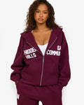 GATED COMMUNITY ZIP HOODIE DARK PLUM