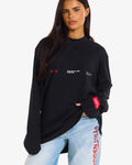 Hidden Hills Gradient Logo Longsleeve T-Shirt Red/Black, front view