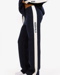 KNIT CONTRAST PANEL SWEATPANTS NAVY