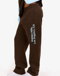 RAGLAN VINTAGE LOGO STRAIGHT LEG SWEATPANTS DARK BROWN/LIGHT BLUE