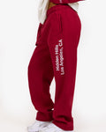 RAGLAN VINTAGE LOGO STRAIGHT LEG SWEATPANTS BURGUNDY
