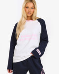 RAGLAN LONGSLEEVE T-SHIRT NAVY/LIGHT PINK