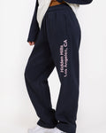 RAGLAN VINTAGE LOGO STRAIGHT LEG SWEATPANTS NAVY/LIGHT PINK