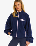 Hidden Hills Fleece Zip Up Jacket Navy/Light Pink, front view
