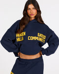GATED COMMUNITY HOODIE AMBER/NAVY