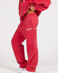 VINTAGE WASH STRAIGHT LEG SWEATPANTS RASPBERRY RED