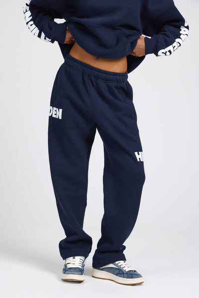 LOGO STRAIGHT LEG SWEATPANTS NAVY