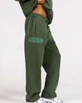GATED COMMUNITY VINTAGE WASH STRAIGHT LEG SWEATPANTS EMERALD GREEN