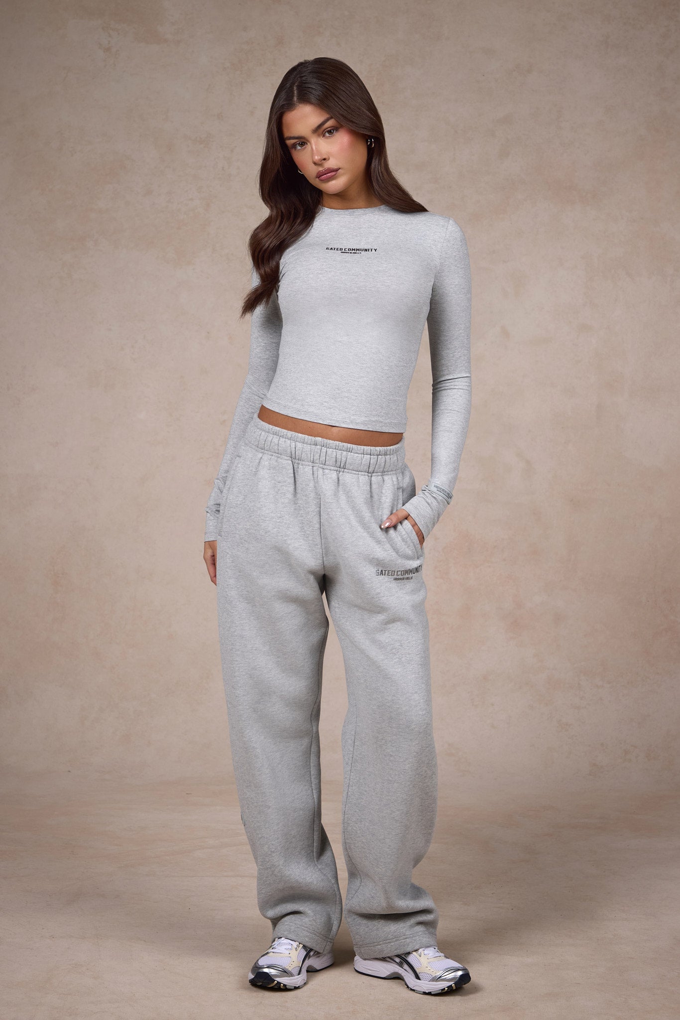 BASICS LONGSLEEVE TOP MEDIUM GREY