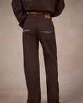 LOGO STITCH JEANS DARK BROWN