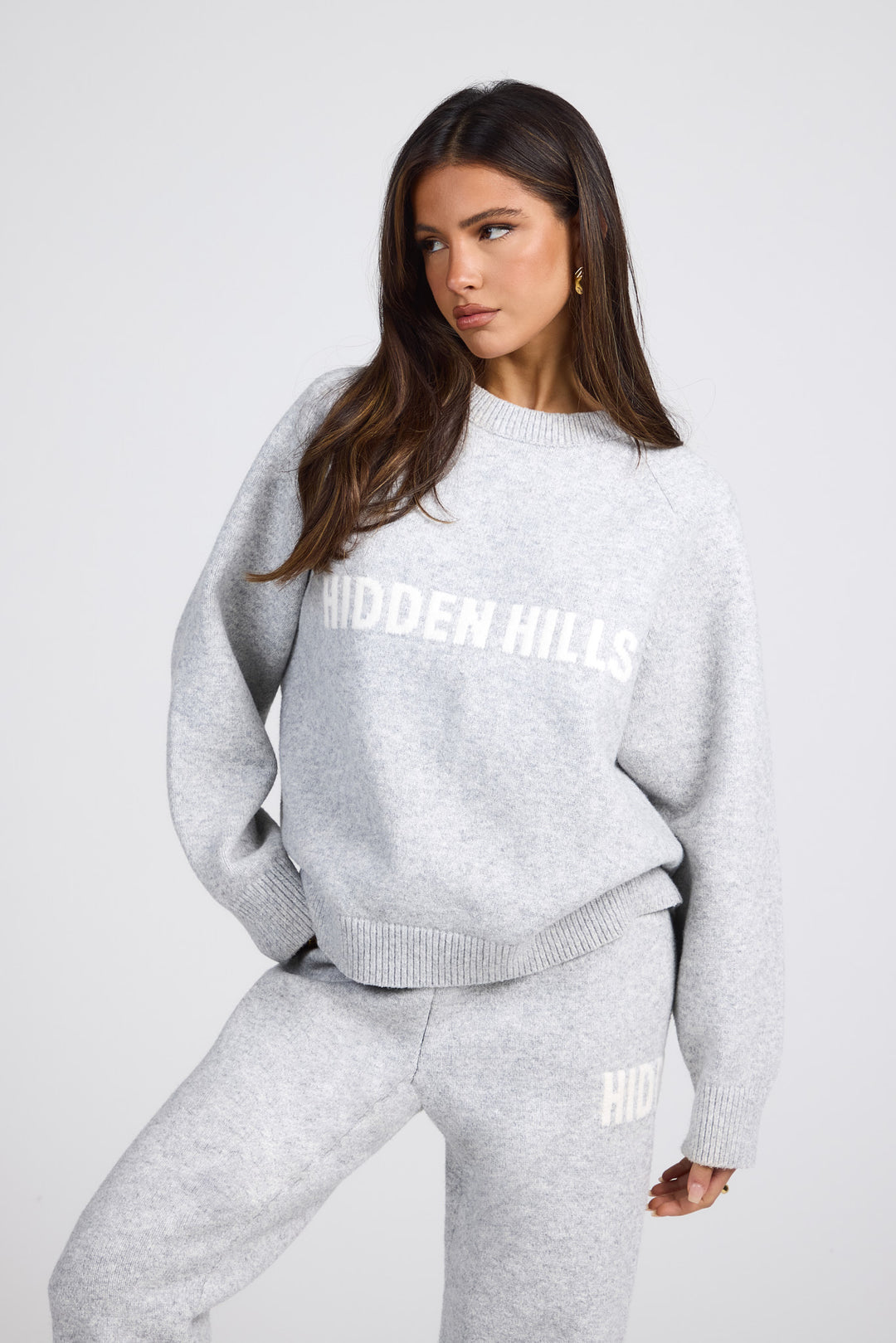 KNIT SWEATER LIGHT GRAY - Hidden Hills