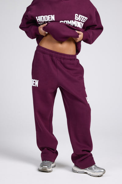 GATED COMMUNITY STRAIGHT LEG SWEATPANTS DARK PLUM