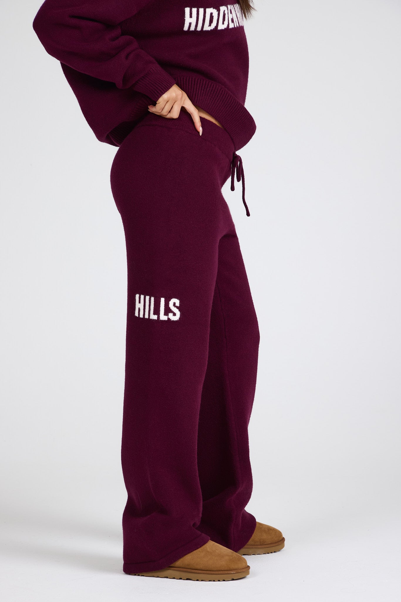 KNIT SWEATPANTS DARK PLUM