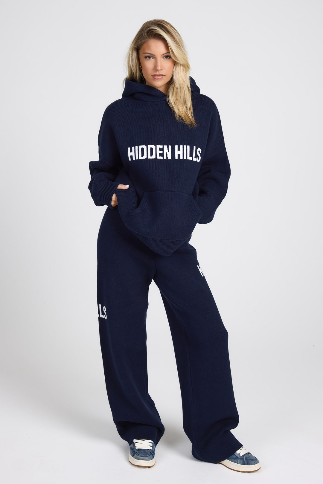 KNIT SWEATPANTS NAVY - Hidden Hills