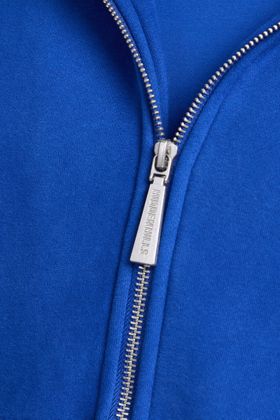 LABEL ZIP HOODIE ROYAL BLUE