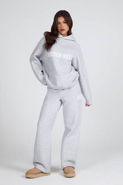 KNIT HOODIE LIGHT GREY