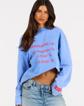 VINTAGE LOGO WASHED LONGSLEEVE T-SHIRT SKY BLUE/RED
