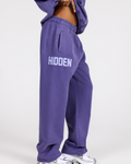 GATED COMMUNITY VINTAGE WASH STRAIGHT LEG SWEATPANTS PURPLE