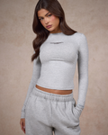 BASICS LONGSLEEVE TOP MEDIUM GREY