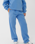 EMBOSSED STRAIGHT LEG SWEATPANTS SKY BLUE