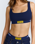 LABEL BRA TOP AMBER/NAVY