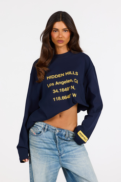 VINTAGE LOGO LONGSLEEVE T-SHIRT AMBER/NAVY