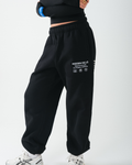 LABEL CUFFED SWEATPANTS BLACK