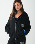 LABEL ZIP HOODIE BLACK