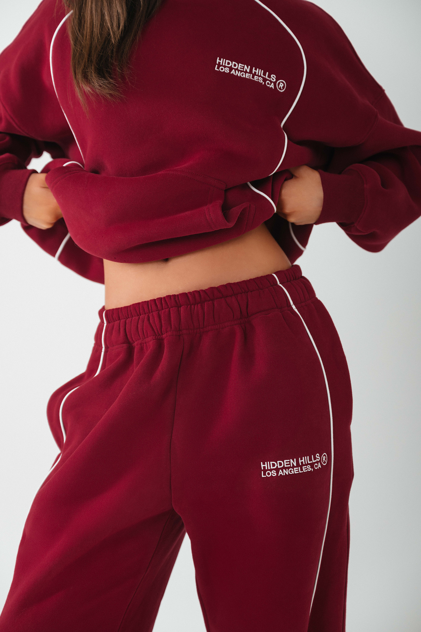 TECH LINE STRAIGHT LEG SWEATPANTS BURGUNDY