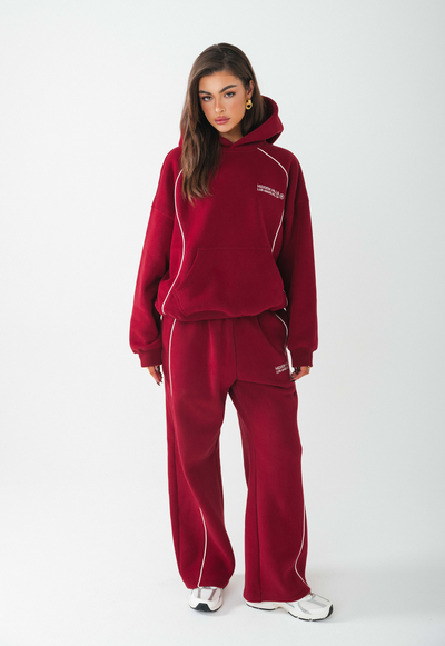 TECH LINE STRAIGHT LEG SWEATPANTS BURGUNDY