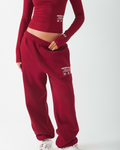 LABEL CUFFED SWEATPANTS BURGUNDY