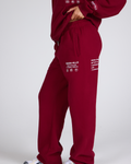 LABEL STRAIGHT LEG SWEATPANTS BURGUNDY