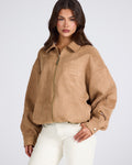 EMBOSSED SUEDE JACKET CAMEL