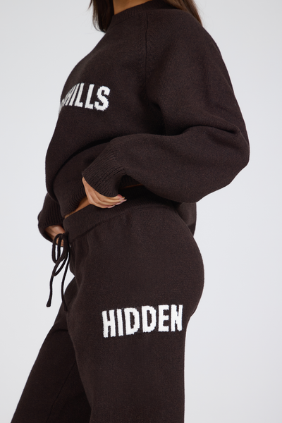 KNIT SWEATPANTS DARK BROWN